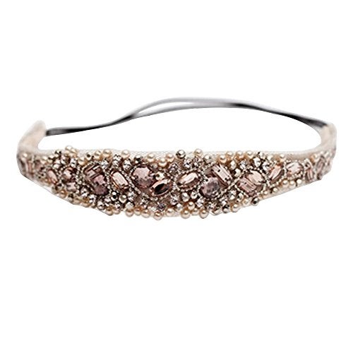Tvoip Handmade Rhinestone Crystal Bohemia Stylish Crystal Beaded Elastic Fashion Headband (Pack of 1) - Image 1