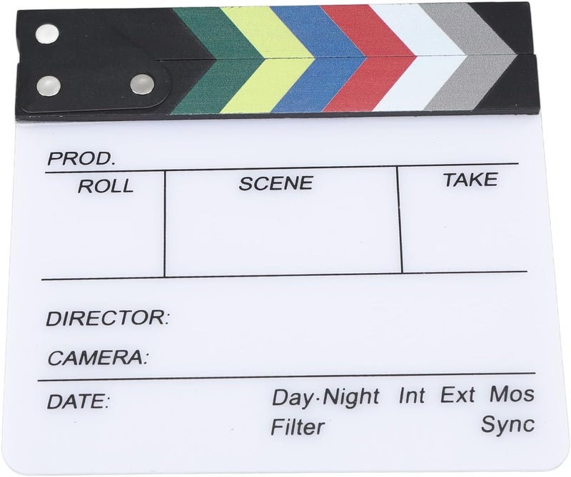 Directors Clapboard Acrylic Wood Home Decor Wide Application Easy Clean Photo Prop Photography Film Clapper Board (20x19.5cm / 7.87x7.68in) - Image 1