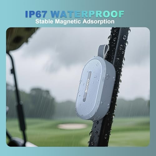 SOWO Wireless Portable Small Speaker, Ultra Magnetic Bluetooth Speaker for Golf Cart, Coverless IP67 Waterproof, 24 H Playtime, Pro Sound, Clip Hanging Design for Outdoor, Indoor - Blue - Image 4
