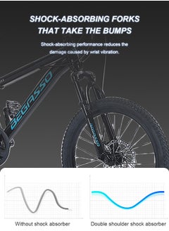begasso 20-22 Inch Mountain Bike for 6-12 Years Boys and Girls, High Carbon Steel Lightweight and Stable Bicycle for Youth, with Adjustable Seat and Dual Brake Cycle  - Image 4