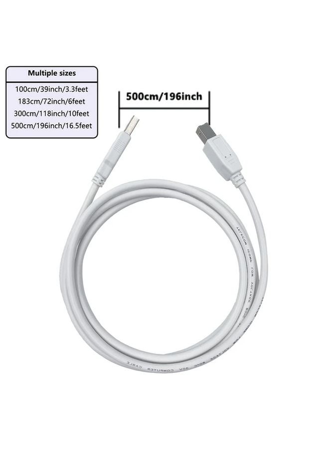 USB A to B Printer Cable USB 2 0 High Speed 16 5 Feet for HP Canon Brother - Image 3