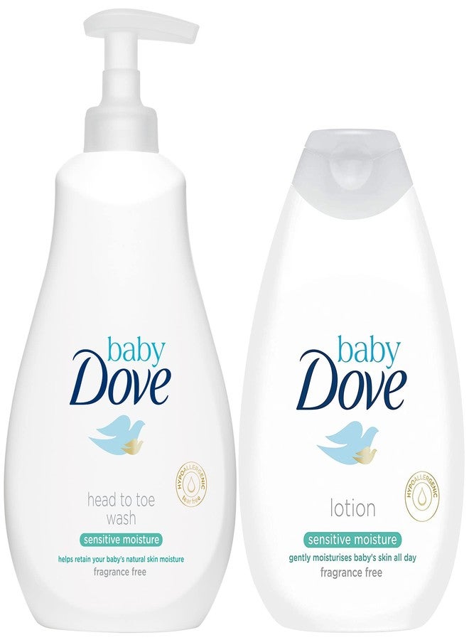 Baby Dove Sensitive Moisture Bundle: Tip to Toe Wash and Lotion, 13 Ounce Each