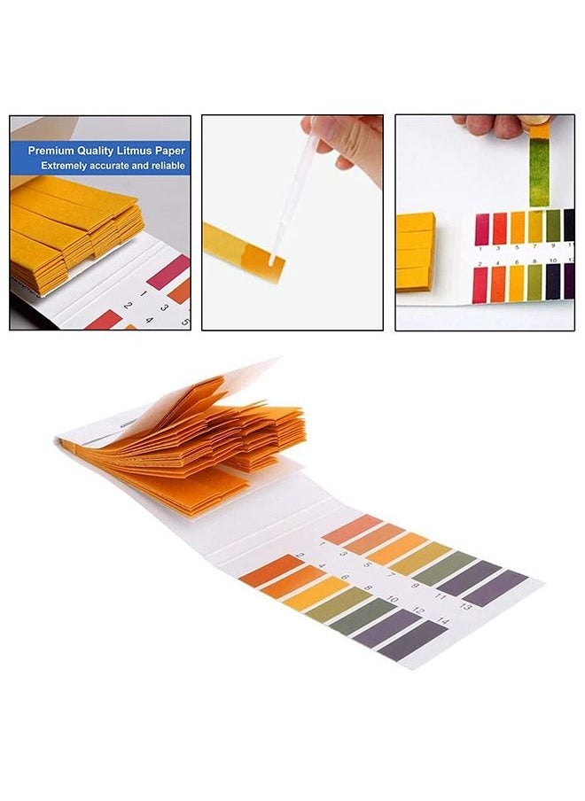 MVAQKLM  - 3 pack of 240 pieces pH Test Strips Range 1-14 Universal pH Test Paper ，Litmus Test Paper，ph balance test strips for Water，Saliva， Urine ，Soil Testing - Image 1
