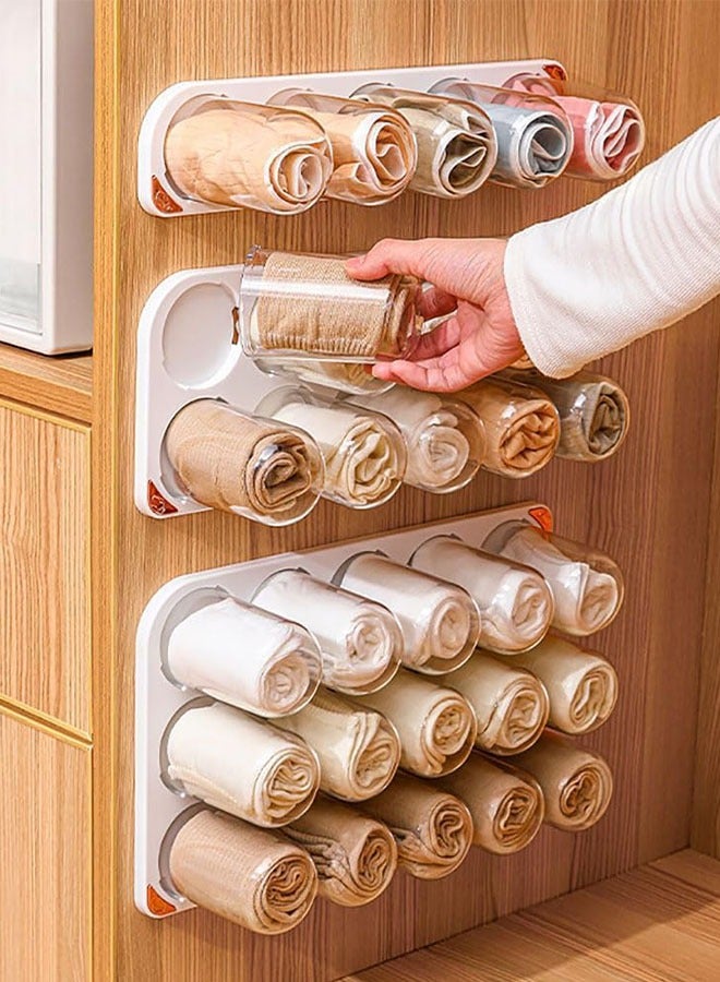Wall Mounted Underwear Storage Box，Underwear Organizers,Socks Pants Storage Organisers for Closet Wardrobe, Plastic Capsule Container Boxs  - Image 1