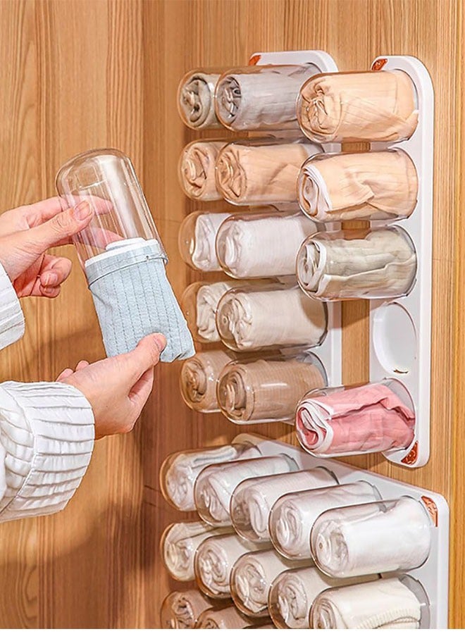 Wall Mounted Underwear Storage Box，Underwear Organizers,Socks Pants Storage Organisers for Closet Wardrobe, Plastic Capsule Container Boxs  - Image 3
