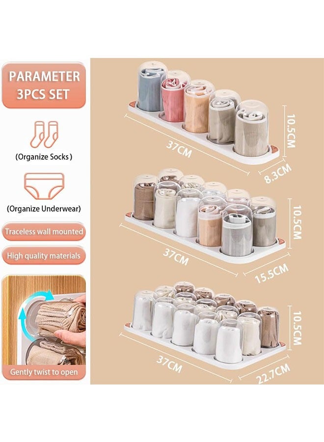 Wall Mounted Underwear Storage Box，Underwear Organizers,Socks Pants Storage Organisers for Closet Wardrobe, Plastic Capsule Container Boxs  - Image 4