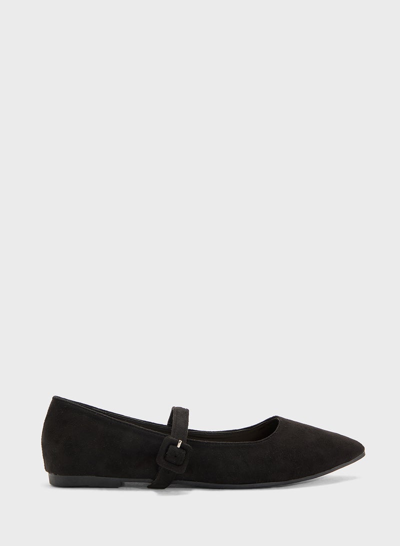 Savannah Collection Classic Pointed Mary Jane Flat  - Image 1