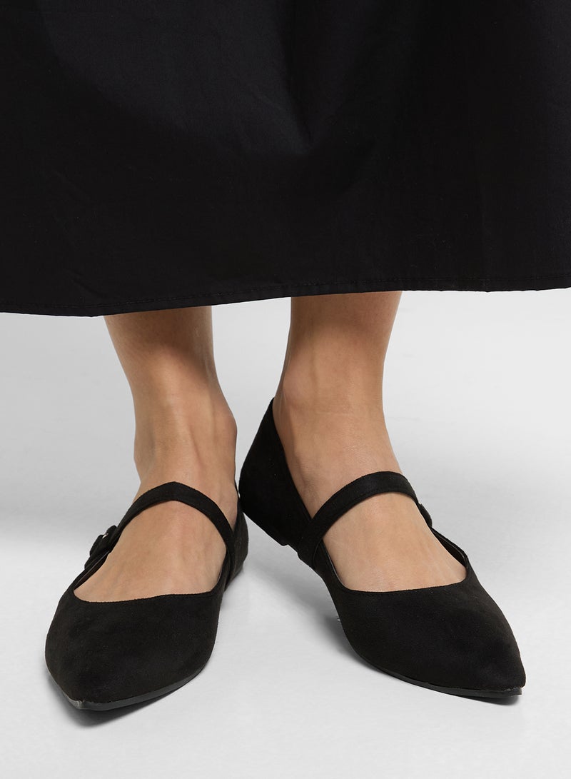 Savannah Collection Classic Pointed Mary Jane Flat  - Image 5