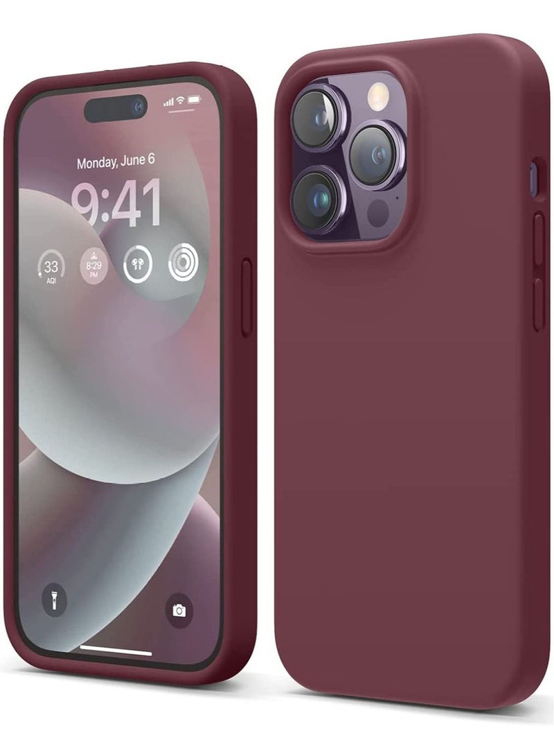 Elago Silicone Case Cover for iPhone 14 Pro - Burgundy - Image 1