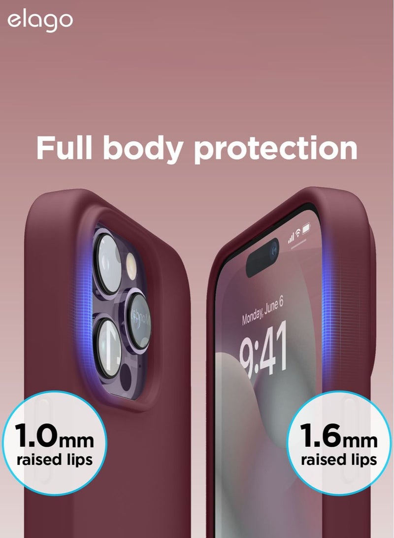 Elago Silicone Case Cover for iPhone 14 Pro - Burgundy - Image 3