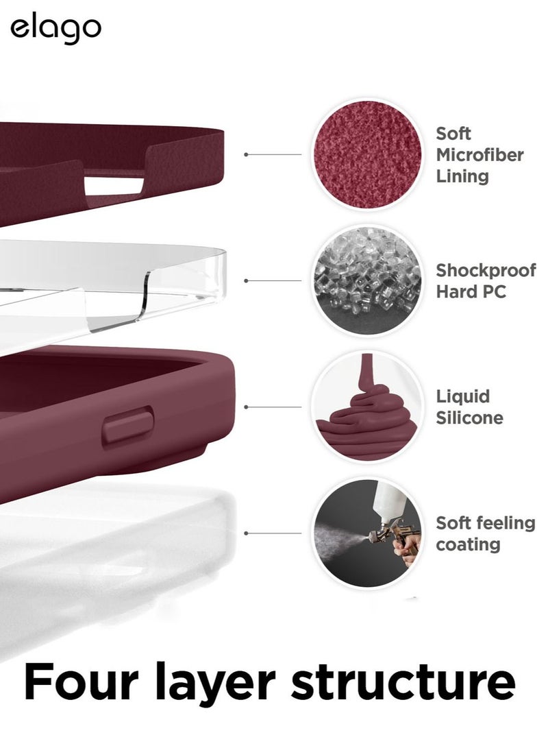 Elago Silicone Case Cover for iPhone 14 Pro - Burgundy - Image 5