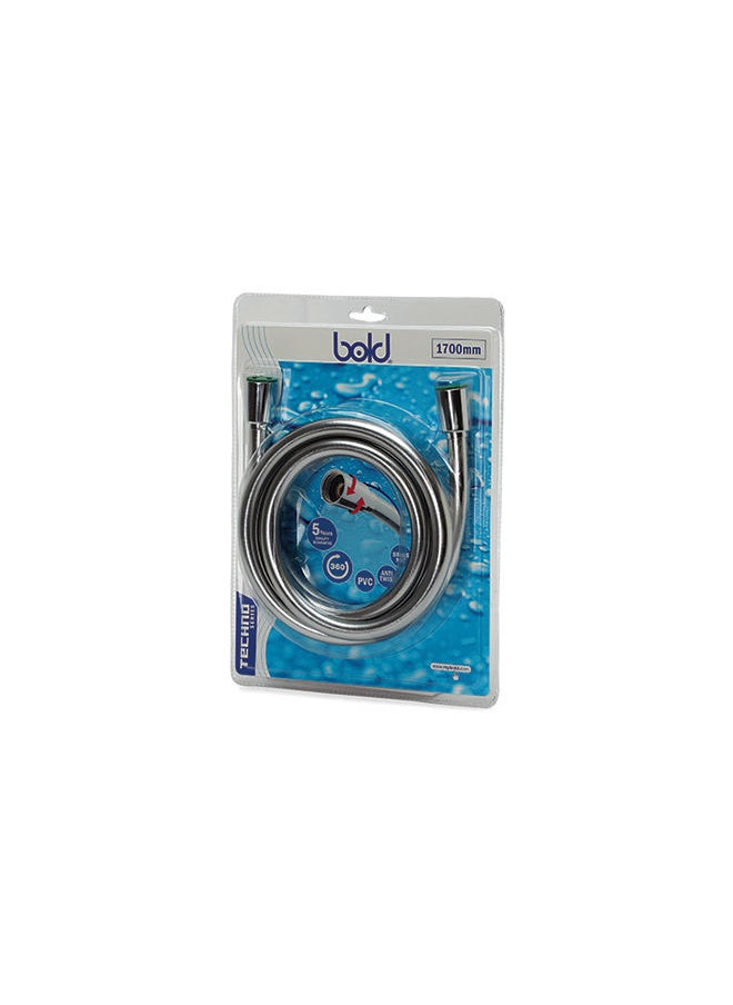 Bold - Bold PVC Smooth Shower Hose 1.7M with Anti-Twist Brass Connections - Universal Replacement, Flexible, Kink and Leak Proof - Image 1