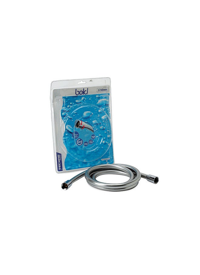 Bold - Bold PVC Smooth Shower Hose 1.7M with Anti-Twist Brass Connections - Universal Replacement, Flexible, Kink and Leak Proof - Image 1