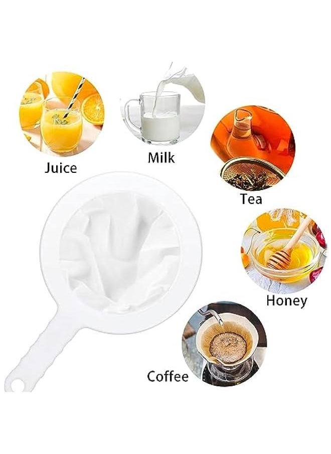 HOOKOR - 3 Pieces Ultra-Fine Nylon Mesh Strainer, Food Yogurt Mesh, Plastic Sieve Fine Mesh Colander with Handle for Filtering Juice Milk Soy Coffee Honey Wine Yogurt (100/200/400Mesh) - Image 1