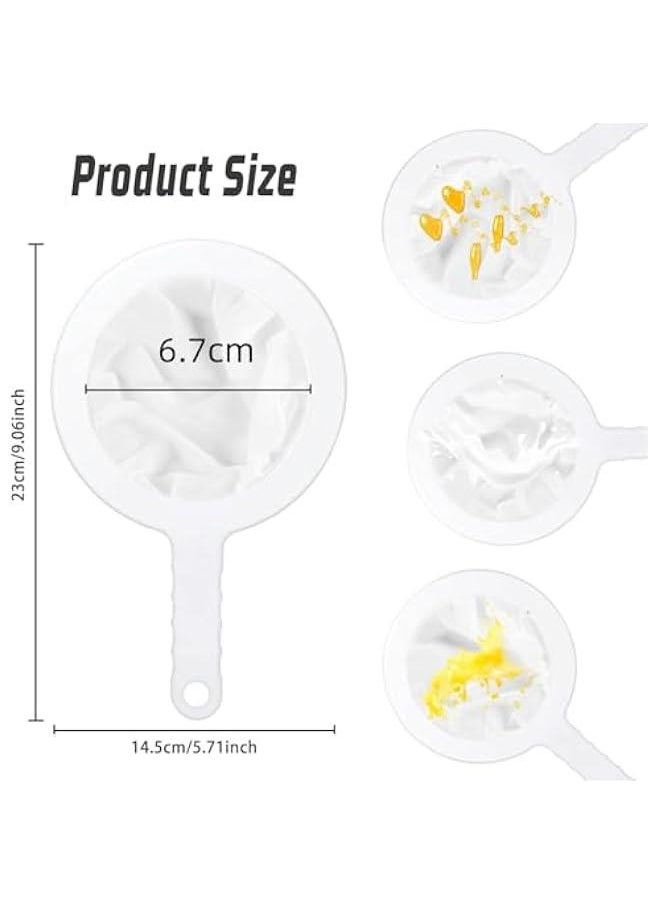 HOOKOR - 3 Pieces Ultra-Fine Nylon Mesh Strainer, Food Yogurt Mesh, Plastic Sieve Fine Mesh Colander with Handle for Filtering Juice Milk Soy Coffee Honey Wine Yogurt (100/200/400Mesh) - Image 1