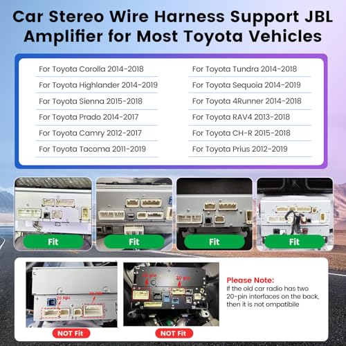NHOPEEW JBL Harness Adapter for Toyota Car Stereo - 16 PIN Wiring Harness Power Cable - Plug and Play Power Cable for Toyota 4Runner Camry Corolla Prius RAV4 Tacoma with Canbus - Image 2