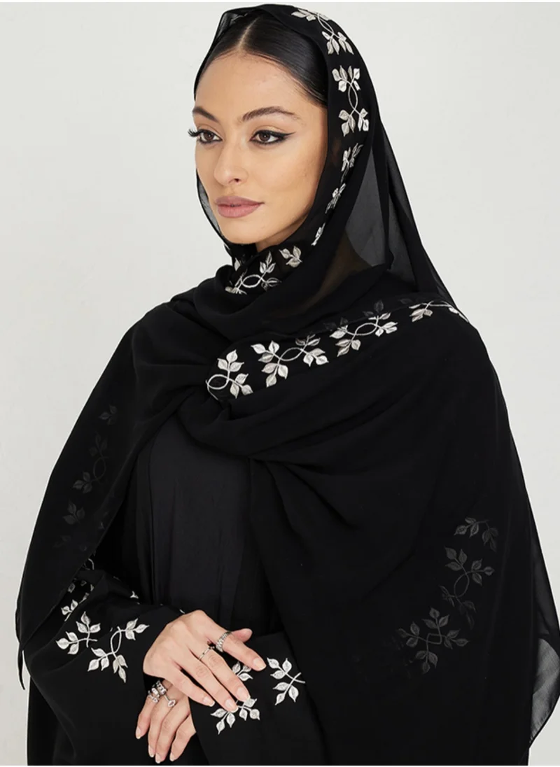 Rosette Abaya Embroidery Islamic Design