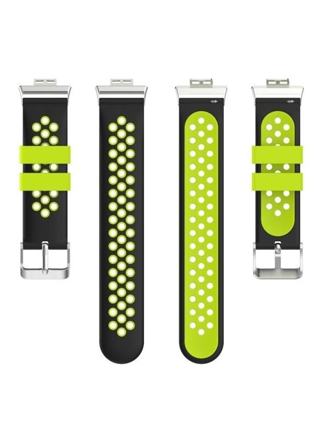 BGM Silicone Replacement Watchband For Huawei Watch Fit Black/Green - Image 3