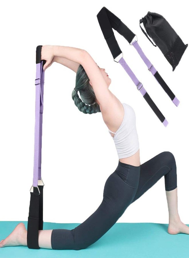 Xemz Yoga Stretching Strap, Improve Body Flexibility Stretch Strap Backbend Assist Trainer, Adjustable Leg Stretcher Home Gym Equipment for Pilates Splits Ballet Cheerleading Gymnastics Rehab (Purple) - Image 1