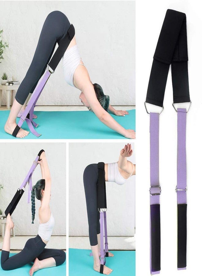 Xemz Yoga Stretching Strap, Improve Body Flexibility Stretch Strap Backbend Assist Trainer, Adjustable Leg Stretcher Home Gym Equipment for Pilates Splits Ballet Cheerleading Gymnastics Rehab (Purple) - Image 2