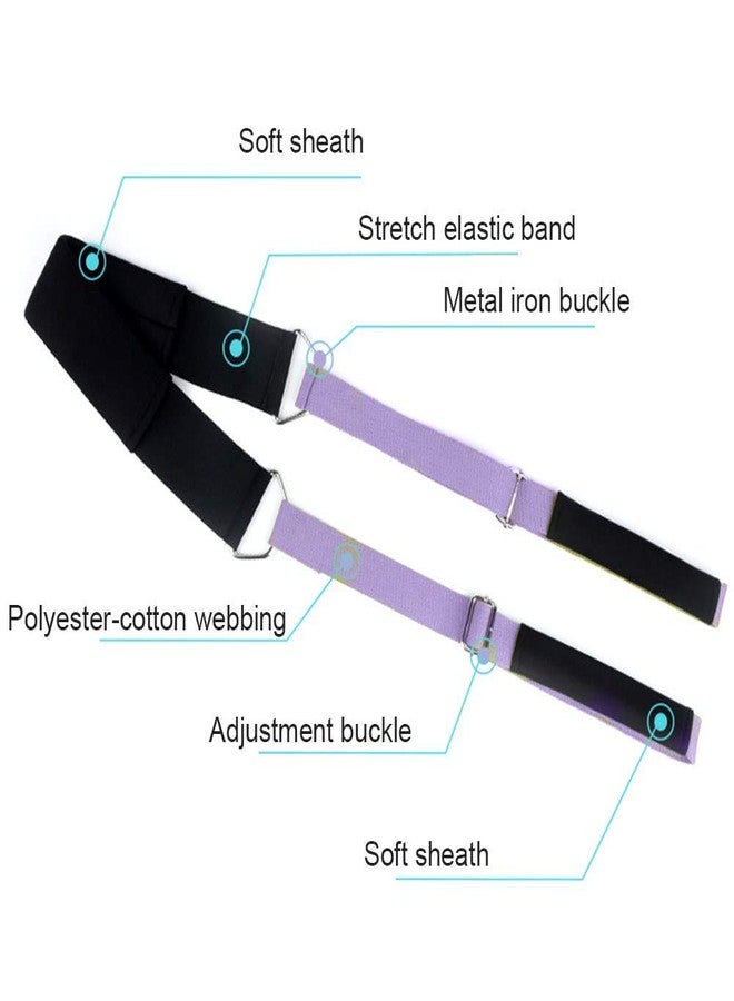 Xemz Yoga Stretching Strap, Improve Body Flexibility Stretch Strap Backbend Assist Trainer, Adjustable Leg Stretcher Home Gym Equipment for Pilates Splits Ballet Cheerleading Gymnastics Rehab (Purple) - Image 3