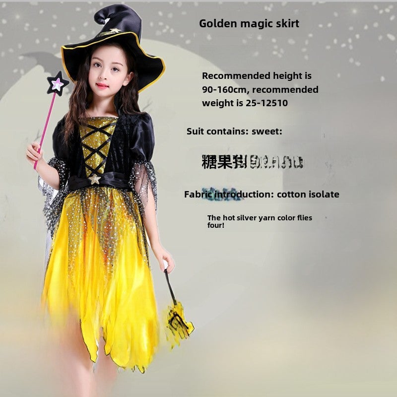 Kids Halloween Witch Costume Vampire Princess Witch Elf Witch Elf - Image 2
