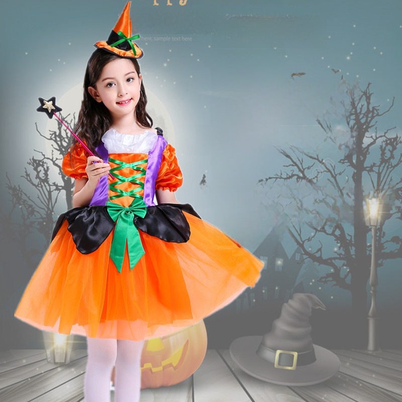 Kids Halloween Witch Costume Vampire Princess Witch Elf Witch Elf - Image 3