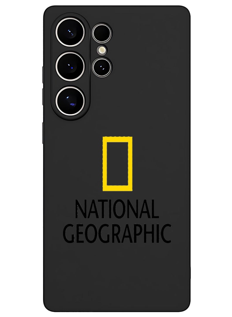 Theodor Protective Slim Fit Case Liquid Silicone Cover with Full Body Protection Anti-Scratch Shockproof Case For Samsung Galaxy S25 Ultra (Black) - National Geography - Image 1