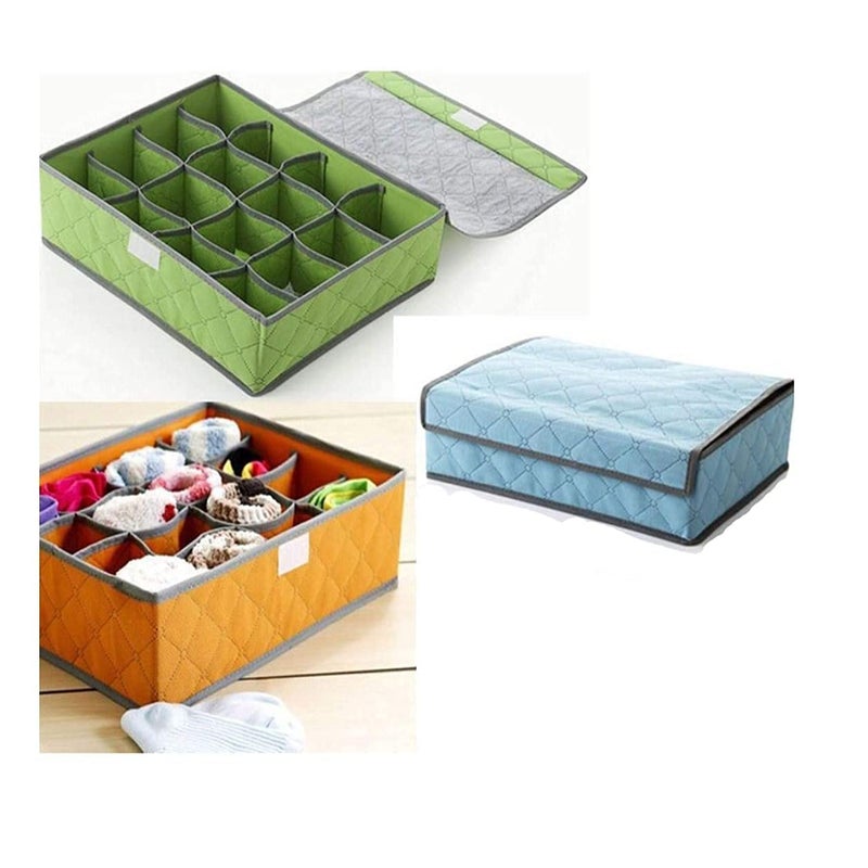VUNEXO Storage Container Drawer Closet Foldable Storage BoxMakeup JewelryNeck Ties ScarvesSocks Bra Underwear Small Clothes Storage Drawer Organizer Multicolor - Image 1