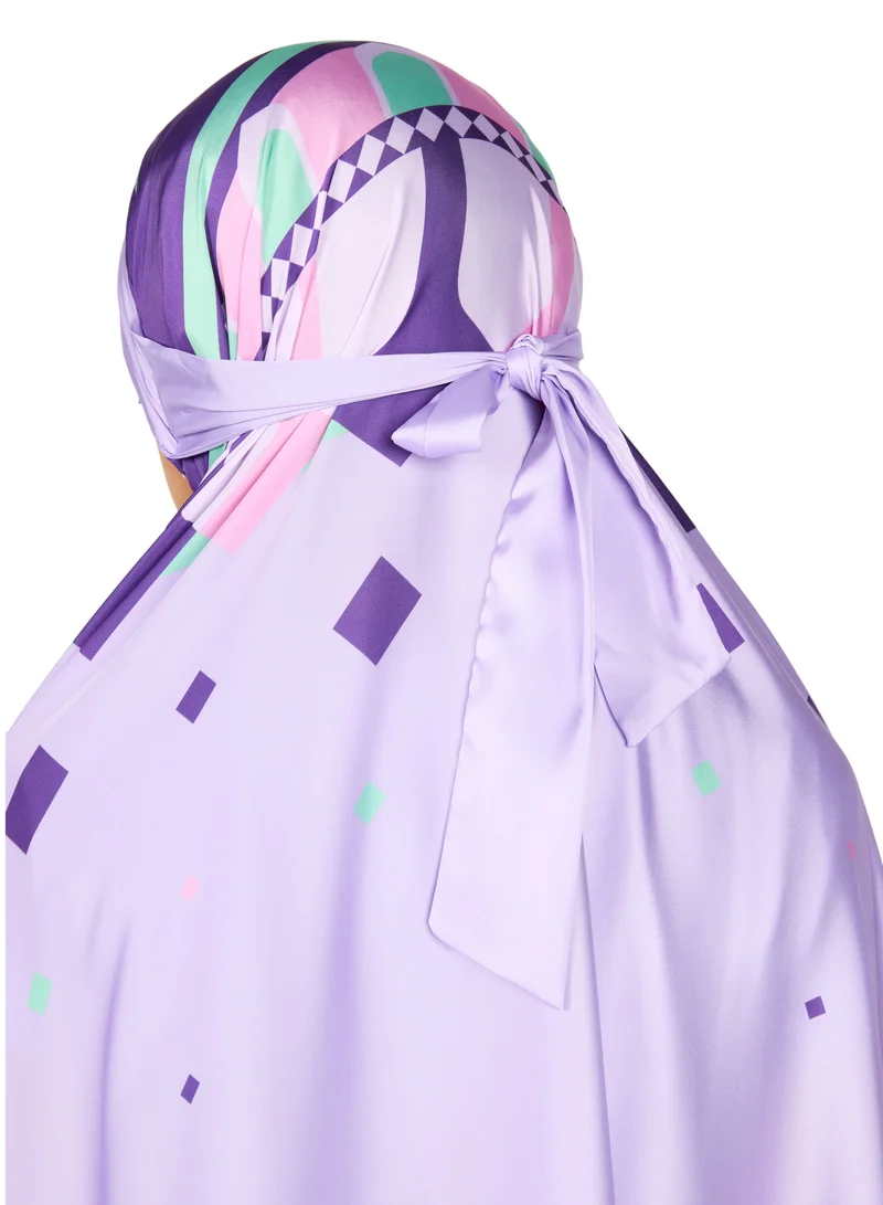 Sabr 'Divine Arches I' Kids Prayer Dress, Purple, 120cm
