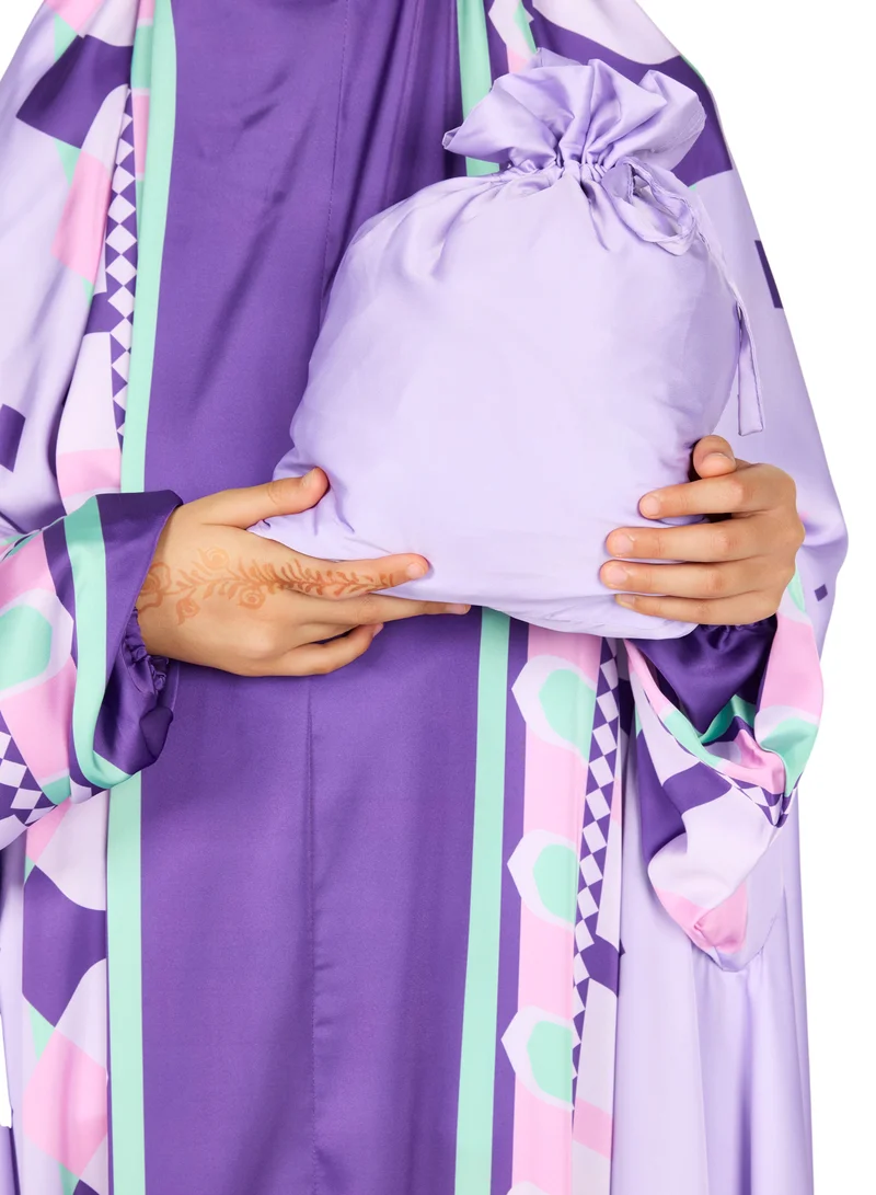 Sabr 'Divine Arches I' Kids Prayer Dress, Purple, 120cm