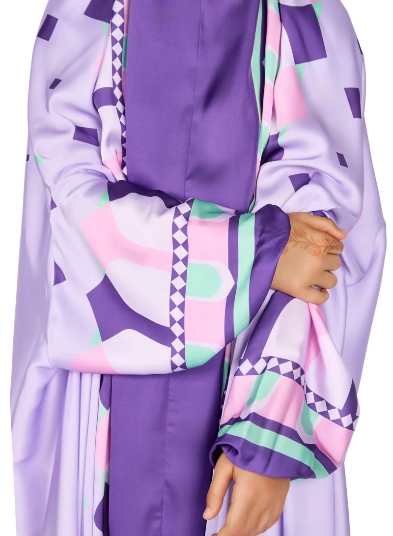 Sabr 'Divine Arches I' Kids Prayer Dress, Purple, 120cm