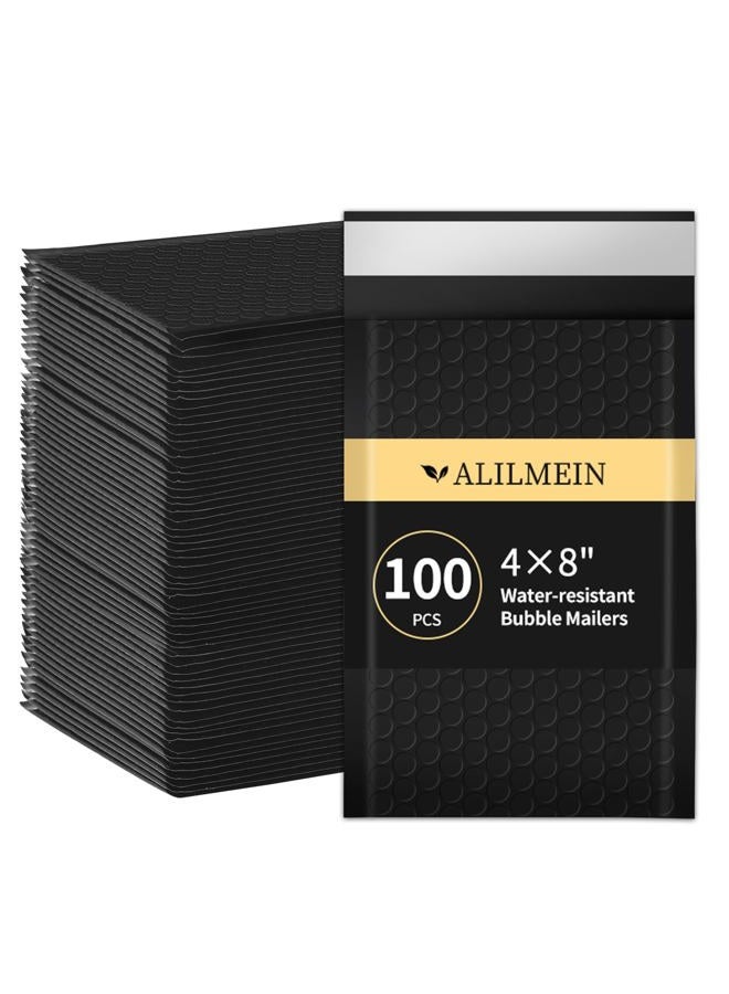 Alilmein 4×8" Inch Bubble Mailers 100 Pack Small Bubble Mailers Waterproof Padded Envelopes Self Seal Adhesive Shipping Bags for Mailing Cards Jewelry Makeup and Small Business Packaging - Image 1