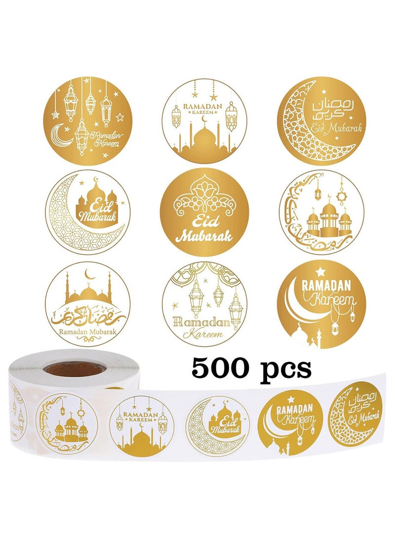 1500pcs Golden Stickers, Eid Al Fitr Stickers, Ramadan Label Stickers, Easy To Tear, for Gift Package,Sealing Label and Decoration - Image 3