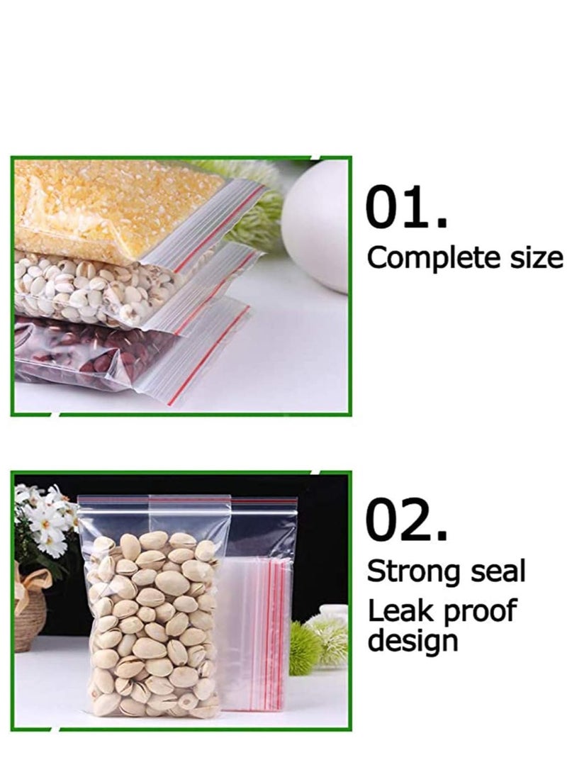 Generic - 100 Resealable Clear Plastic Bags Set Zip Lock Storage Pouches For Storage Multiuse Self Locking Zipper Bag No. 9 Size 20 * 28 CM - Image 1