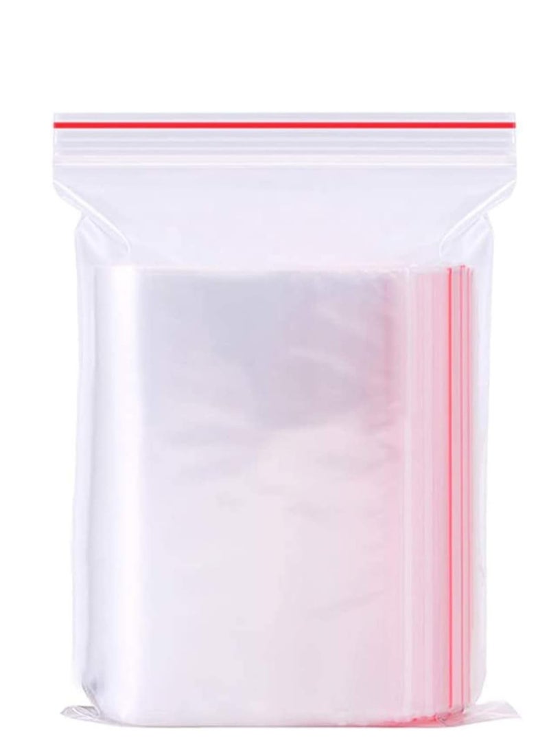 Generic - 100 Resealable Clear Plastic Bags Set Zip Lock Storage Pouches For Storage Multiuse Self Locking Zipper Bag No. 9 Size 20 * 28 CM - Image 1