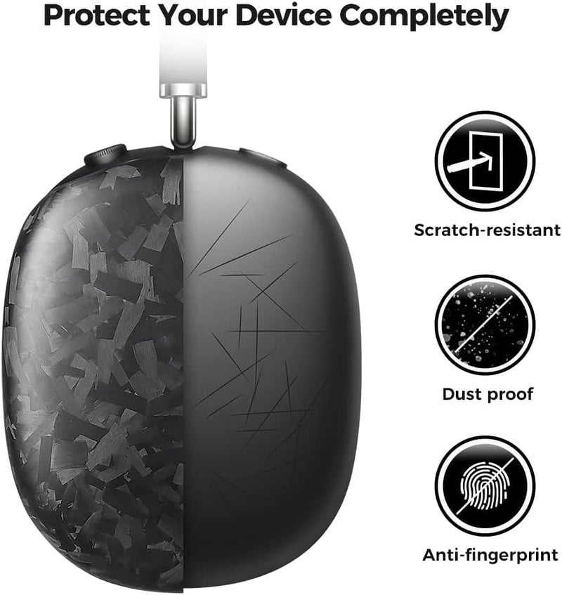 MONOCARBON Forged Carbon Fiber for AirPods Max Case, with AirPods Max Covers Anti-Scratch Shock Resistant Headset Ultra Protective Accessories for AirPods Max Headphones-Matte Finishing - Image 3
