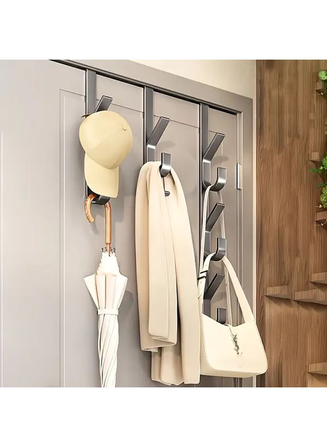 Heavy Duty Metal Door Hooks Set 5 Pack Easy No Tool Installation Coat Hat Bag Storage Organizer - Image 1
