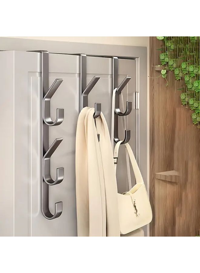 Heavy Duty Metal Door Hooks Set 5 Pack Easy No Tool Installation Coat Hat Bag Storage Organizer - Image 2