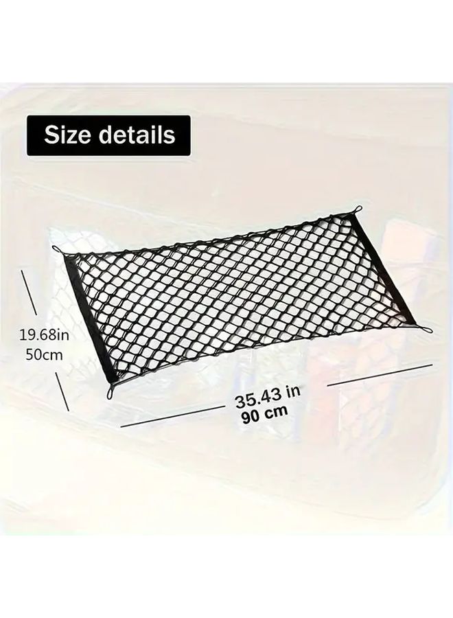 Black Elastic Trunk Storage Mesh Bag With Hooks For Car Truck Motorcycle Bike ATV - Image 2