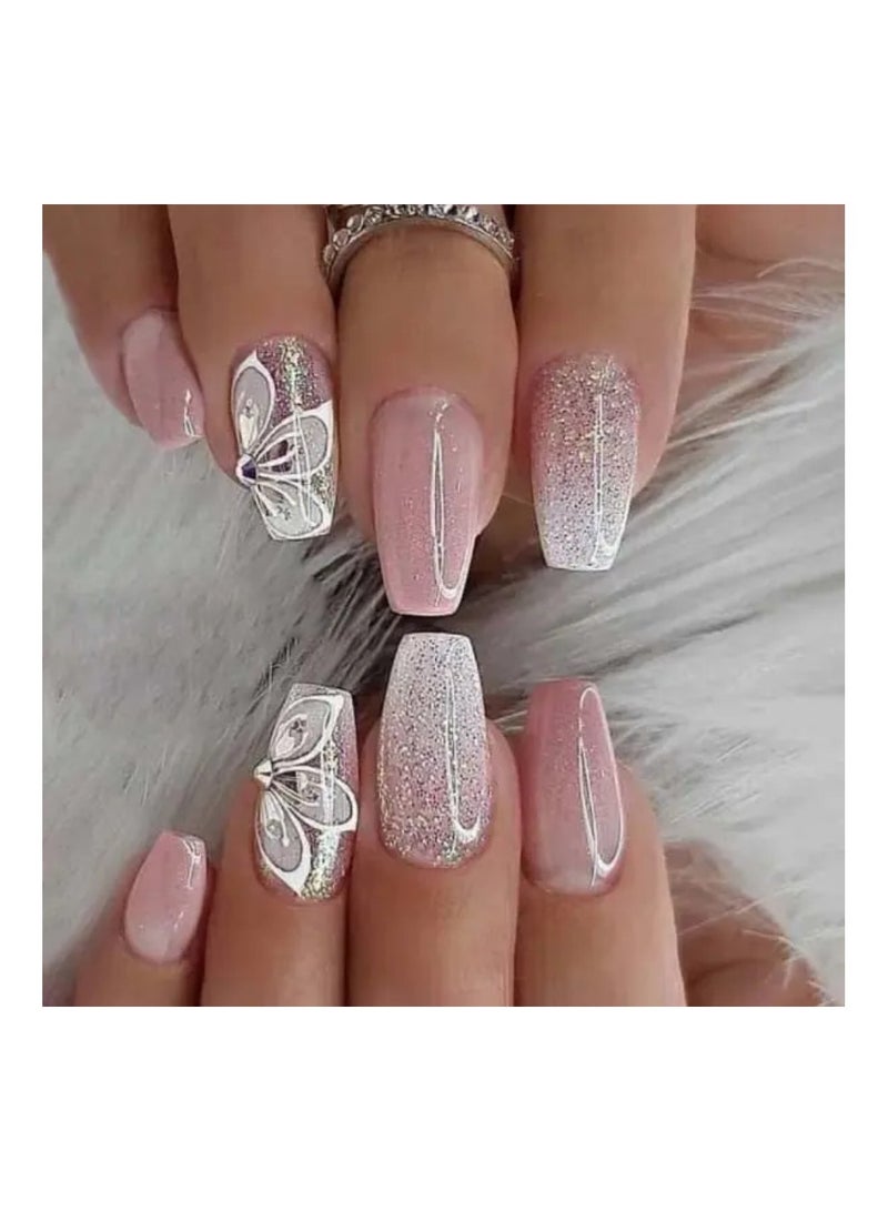 24-Piece Salon Acrylic False Nails Set - Image 1