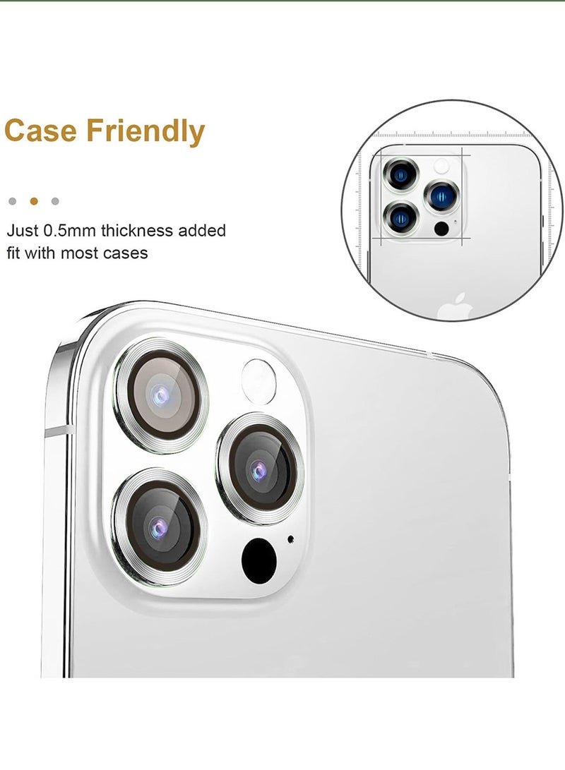 CHAPPELINE Apple iPhone 16 Pro / iPhone 16 Pro Max 2024 CHAPPELINE Premium Alloy Ring Camera Lens Tempered Glass Protector Shield (MLHICR) - Clear/Silver - Image 2
