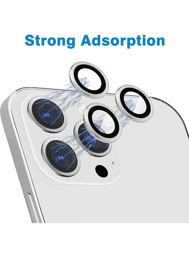 CHAPPELINE Apple iPhone 16 Pro / iPhone 16 Pro Max 2024 CHAPPELINE Premium Alloy Ring Camera Lens Tempered Glass Protector Shield (MLHICR) - Clear/Silver - Image 4