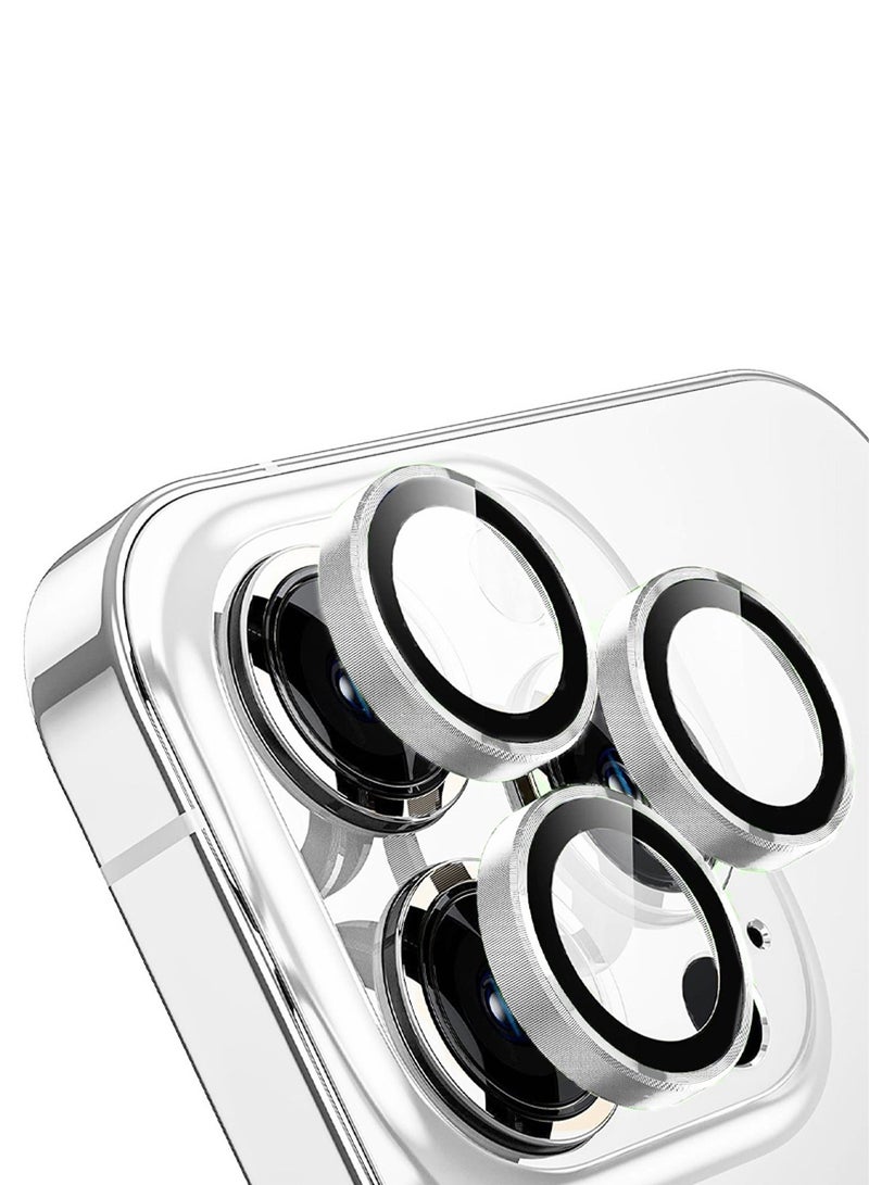 CHAPPELINE Apple iPhone 16 Pro / iPhone 16 Pro Max 2024 CHAPPELINE Premium Alloy Ring Camera Lens Tempered Glass Protector Shield (MLHICR) - Clear/Silver - Image 5