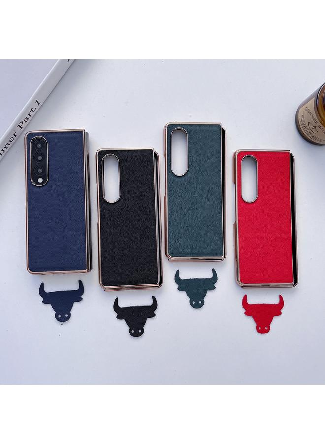 S-TOP Case For Samsung Galaxy Z Fold4 5G Genuine Leather Luolai Series Nano Plating Phone Case - Image 5