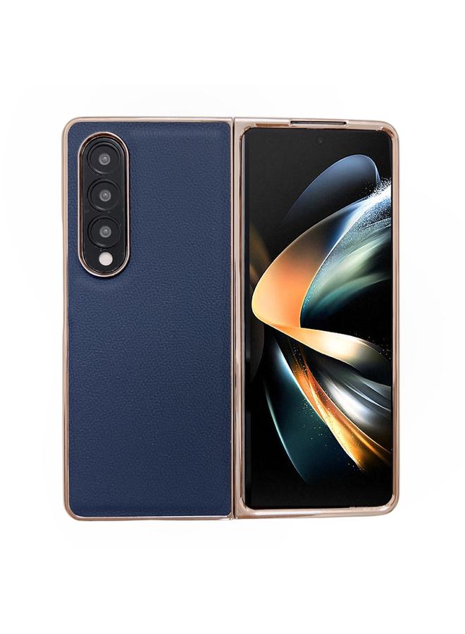 S-TOP Case For Samsung Galaxy Z Fold4 5G Genuine Leather Luolai Series Nano Plating Phone Case - Image 1