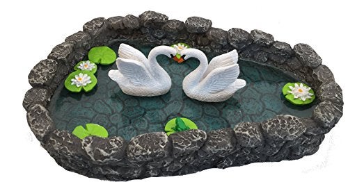 GlitZGlam Mini Swan Pond - Love is in the Air! Miniature Swan Pond for Fairy & Garden Accessories - Image 4