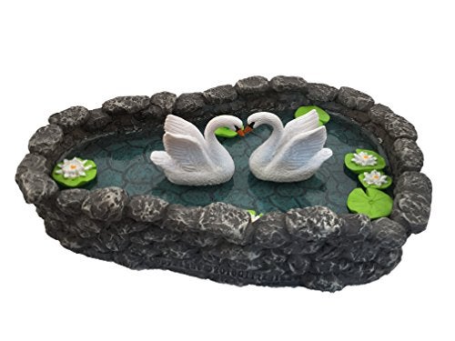 GlitZGlam Mini Swan Pond - Love is in the Air! Miniature Swan Pond for Fairy & Garden Accessories - Image 2