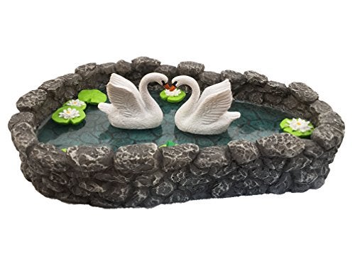 GlitZGlam Mini Swan Pond - Love is in the Air! Miniature Swan Pond for Fairy & Garden Accessories - Image 5
