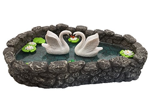 GlitZGlam Mini Swan Pond - Love is in the Air! Miniature Swan Pond for Fairy & Garden Accessories - Image 3